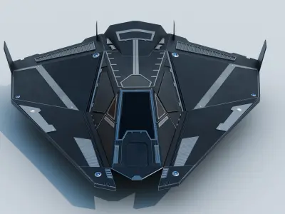 Futuristic Spaceship Low-poly 3D model