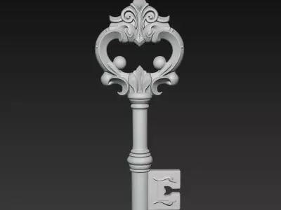Antique Baroque Key - Royal Relic Sculpture 3D Model 3D print model