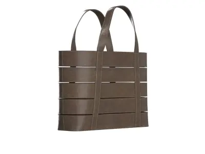Dark brown Leather Tote Bag 3D model