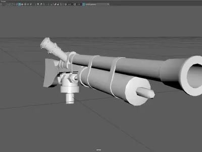 Low Poly Antique Gun  Stylized Vintage Firearm 3D Model Low-poly 3D model