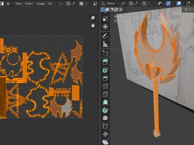Stylized Fire Pack Weapon Low-poly 3D model
