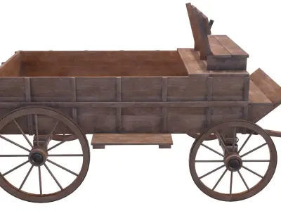 wagon wooden 3D model