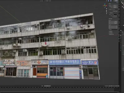 Misc City Apartment Buildings and Shops Free low-poly 3D model