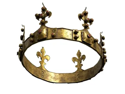 Old Medival Crown LowPoly PBR Low-poly 3D model