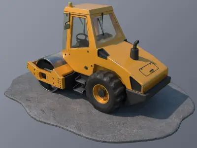 Road Roller Low-poly 3D model buy