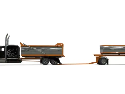 Peterbilt 389 Transfer Dump Truck 3D model