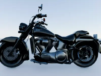 Obsidian Rider Black Cruiser Motorcycle 3D Model Low-poly 3D model