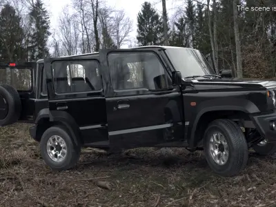 Black SUV Suzuki Jimny 2025 3D model