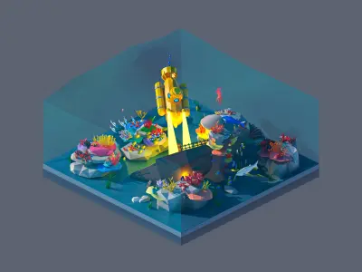 land 84A Low-poly 3D model