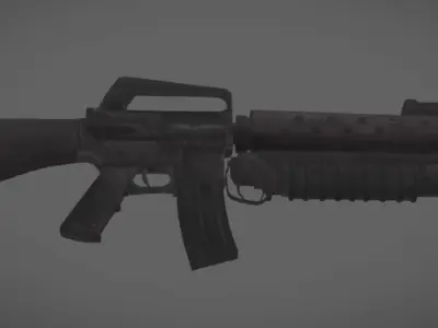 Colt M16A1 with m203 granade launcher I M16 Low-poly 3D model