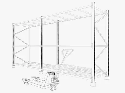 Pallet Rack Low-poly 3D model purchase