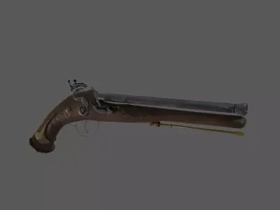 Old-style pistol Low-poly 3D model