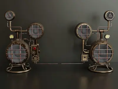 Steampunk computer speakers 9 3D model