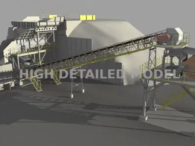 Mining plant for presentations and animations  3D model