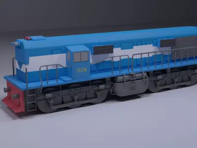 Train 3D model engine 3D model