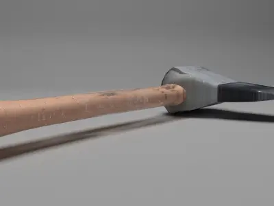  Rusty axe Low-poly 3D model