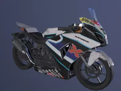 Suzuki superbike Low-poly 3D model