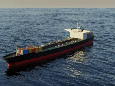  Oil Tanker ship Low-poly 3D model