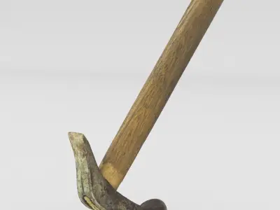 Hammer High Poly with wooden handle 3D model