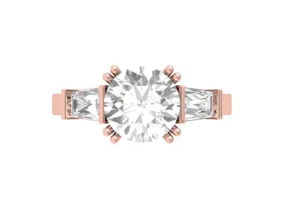 Solitair 3 Stone Ring 3D print model