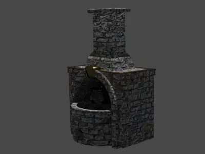 Low Poly Forge Smelter Free low-poly 3D model