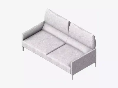 Furniture - Sofa - Contemporary - Snow - Small Low-poly 3D model