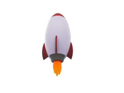 Cartoon rocket 3D model by cartoonobjects