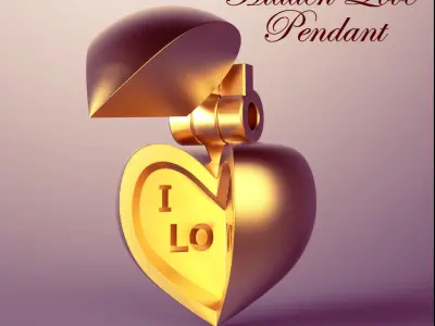 Hidden Love Pendant 3D model