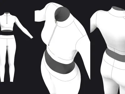 YOGA SUIT fv2 outfit highpoly 3D model