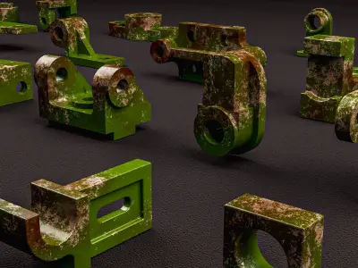 Building Blocks Kit Machined Parts Hard Surface V4 Low-poly 3D model