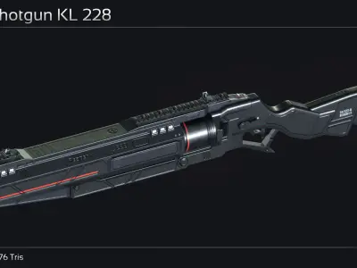 Scifi Shotgun KL 228 Low-poly 3D model