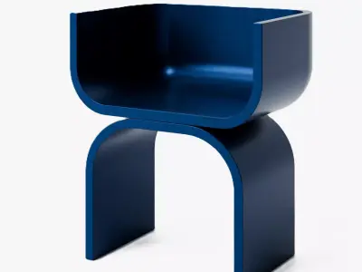 Modern Blue Accent Chair 3D model