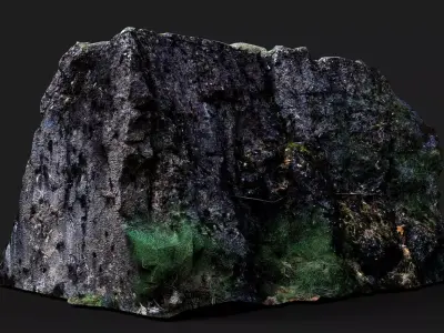bunker block destroyed part debris PBR photogrammetry Low-poly 3D model