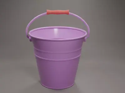 water bucket for assets Low-poly 3D model