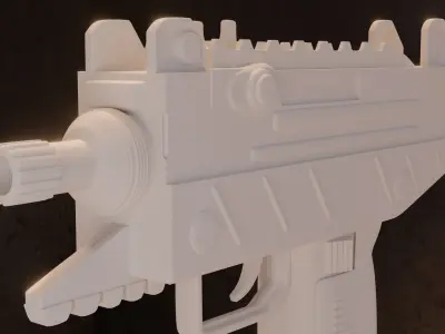 Micro Uzi Low-poly 3D model