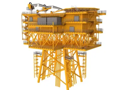 Offshore Wind Farm Substation 3D model purchase