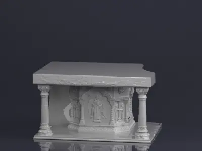 001577 raw scan of a church altar Free 3D model