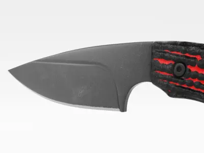 Tactical Combat Knife - Military - Karambit Style 01 Red Low-poly 3D model