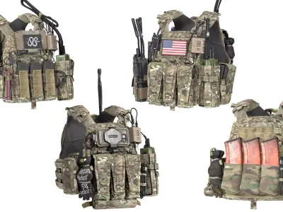 AVS PLATE CARRIER BUNDLE 3D Model Pack