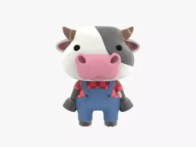 Cute Cow 3D Illustration 3D model 3