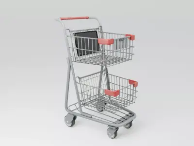 Grocery Cart Small Low-poly 3D model