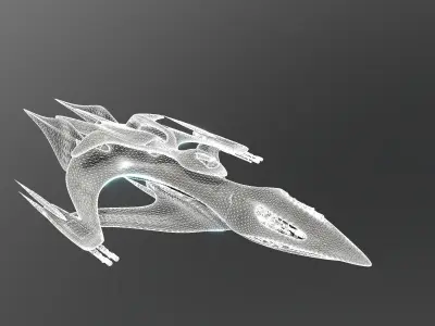 51Caved spaceship Free low-poly 3D model