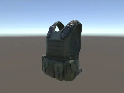3D  Military Vest Model With Textures Low Poly And High Poly Low-poly 3D model