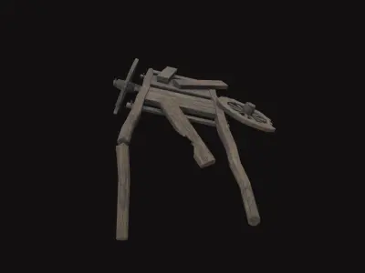Medieval Carriage V10 Low-poly 3D model