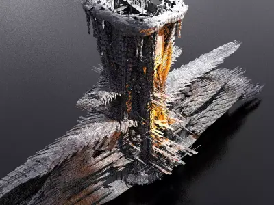Fusion City Alien Bridge Kitbash 6 3D model