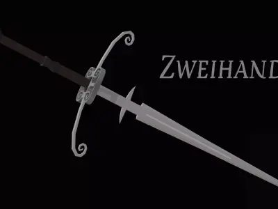 Zweihander Low-poly 3D model