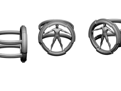 Modern Vitruvian Man ring  3D print model purchase