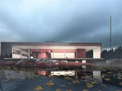 Modern Lake House 3D model purchase