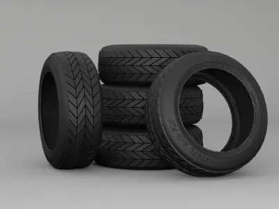 Tires Asset Low-poly 3D model