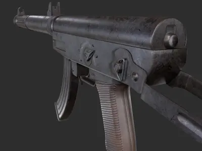 Type 64 SMG Low-poly 3D model